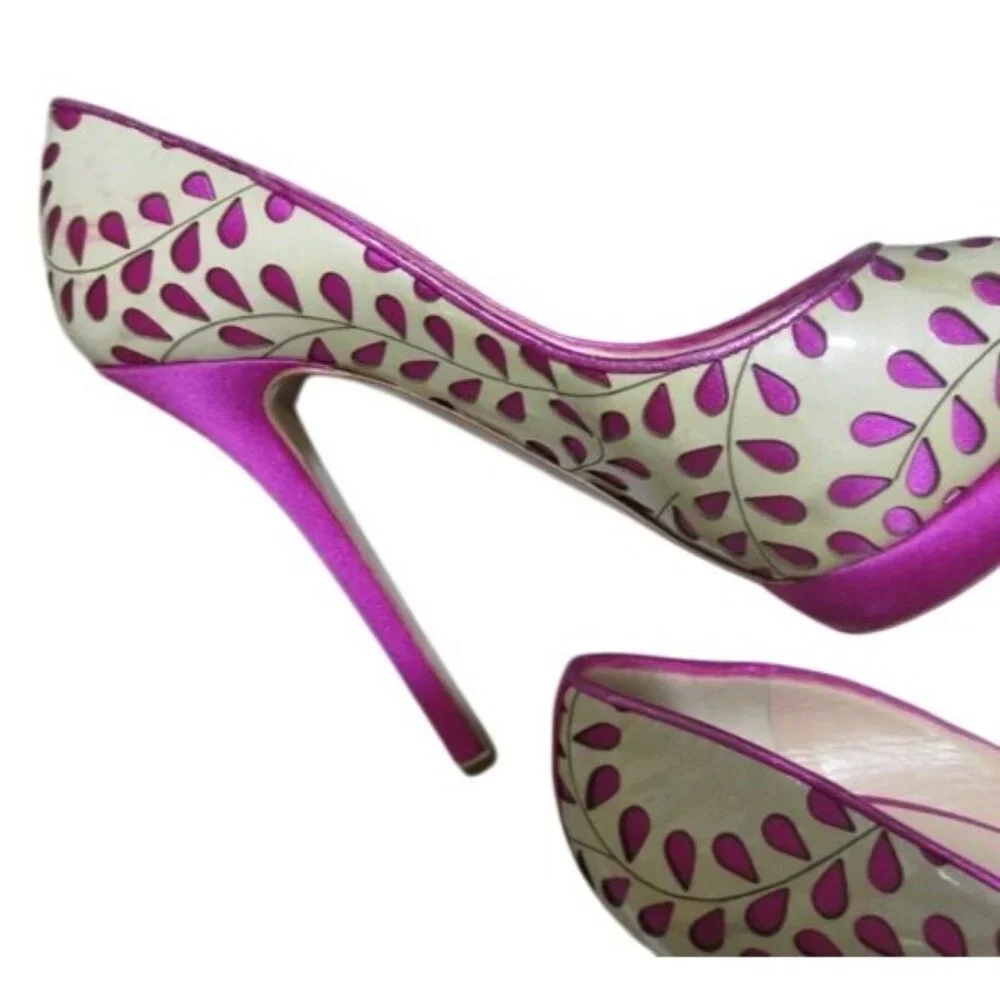 Nicholas Kirkwood Perforated Italian Leather platform stiletto heels 36.5 6.5